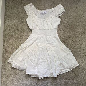 Isabelle's Cabinet White Ruffled Mini Dress